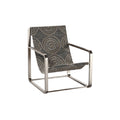 **Moderne Loungebank met Cirkelpatroon en Stalen Frame**