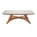 Technische Titel: "Moderne Houten Salontafel met Strakke Aluminium Accenten"