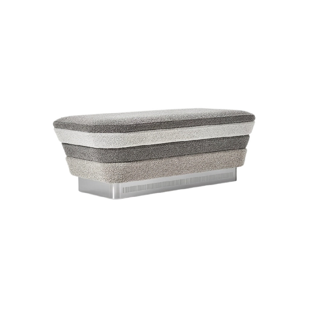 "Moderne Loungebank met Gelaagd Textiel en Aluminium Basis"