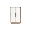 "Modern Design Koelkast met Houten Accenten"